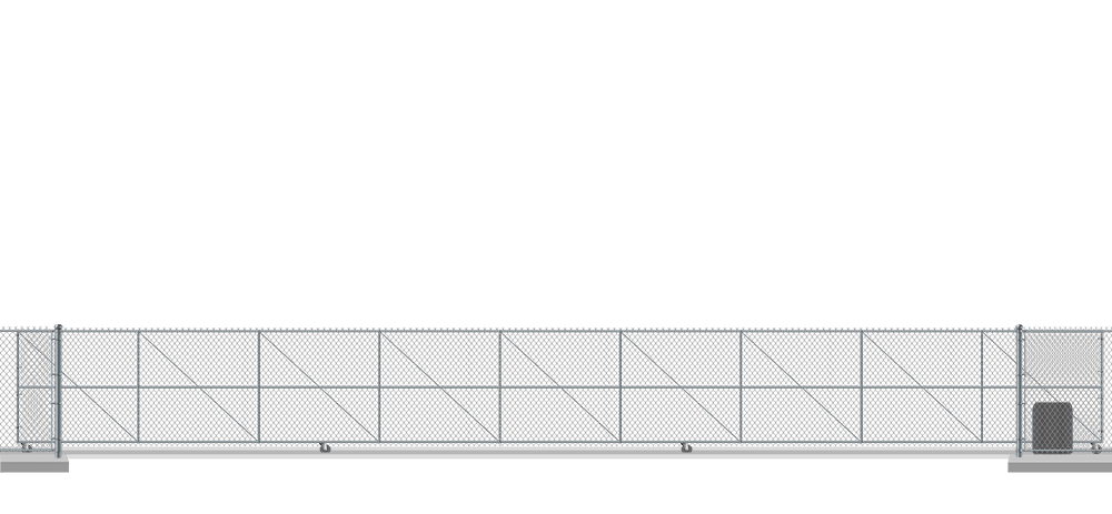 V-Track Gate Closed Chain Link