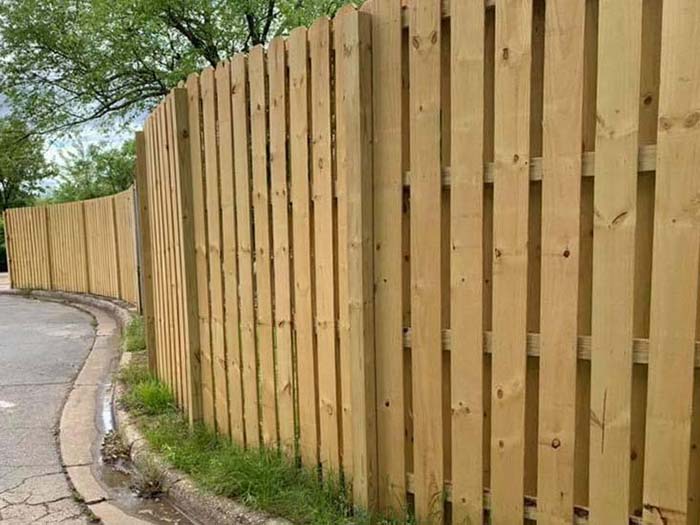 Fayetteville AR Shadowbox style wood fence