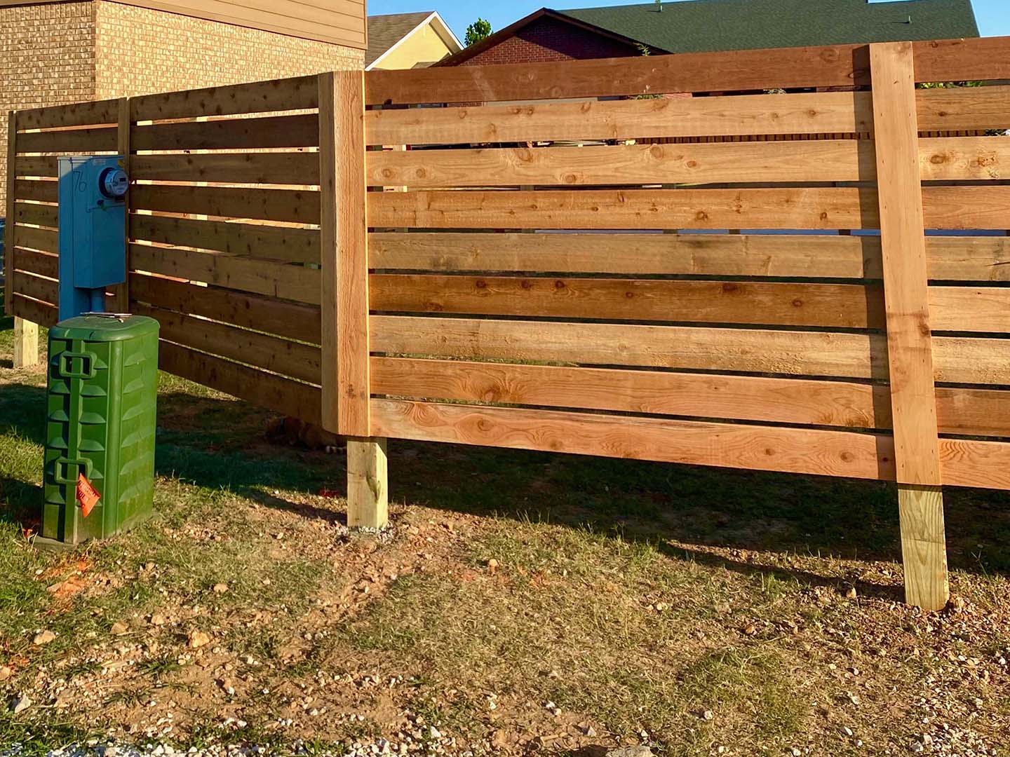 Brenham TX horizontal style wood fence
