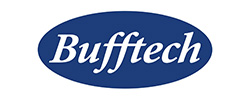 The Bufftech logo features the word Bufftech in white italic letters on a solid blue oval background.