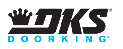 Logo featuring the black letters DKS with a crown above the D and the word DOORKING in blue capital letters below.