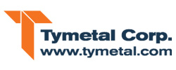 Tymetal Corp. logo with an orange geometric T symbol and blue text reading Tymetal Corp. www.tymetal.com on a white background.