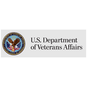 U.S. Department of Veterans Affairs logo featuring an eagle and American flag, with the text U.S. Department of Veterans Affairs next to the official seal.